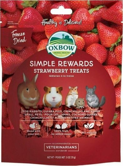 Λιχουδιά Oxbow Simple Rewards για Ινδικό Χοιρίδιο / Χάμστερ / Κουνέλι με Φράουλα 14gr