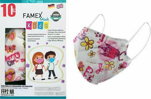 Μάσκα Προστασίας Famex FFP2 NR για Παιδιά με Pretty Princess Σετ 200τμχ