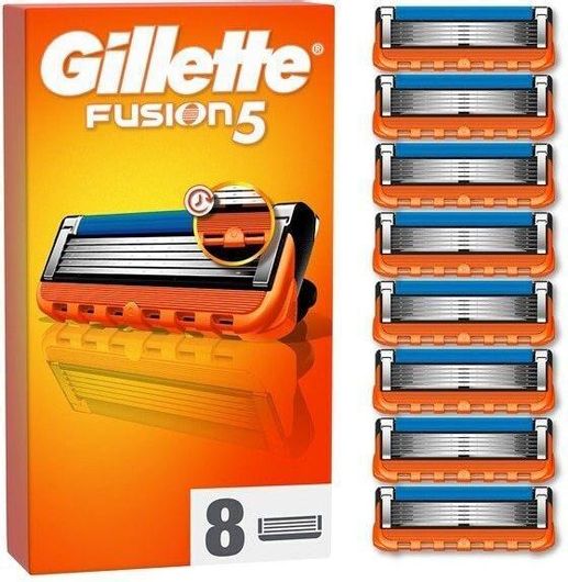 Ανταλλακτικές Κεφαλές Gillette Fusion 5 με 5 Λεπίδες & Λιπαντική Ταινία Σετ 8τμχ