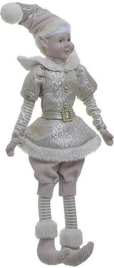 Χριστουγεννιάτικο Ξωτικό InArt Κρεμαστό Υφασμάτινο / Pl Χρυσό / Λευκό 18x7x46cm