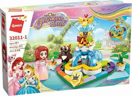 Τουβλάκια Qman Princess Leah Rainbow Fountain Σετ 148τμχ για 6+ Ετών
