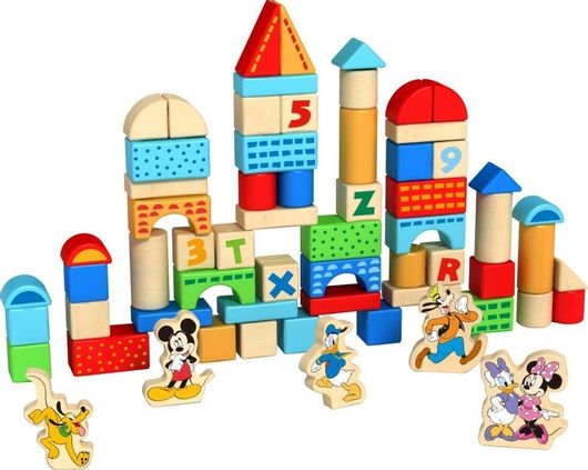 Τουβλάκια Tooky Toys Ξύλινα Disney Σετ 100τμχ για 2+ Ετών