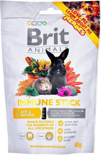 Λιχουδιές Τρωκτικών Brit Animals Immune Stick Snack 80gr