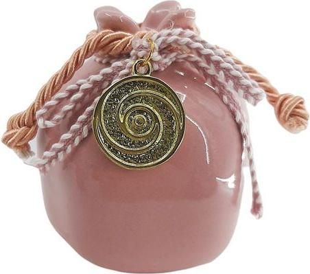 Γούρι Ρόδι 690111 Κεραμικό Χειροποίητο Επιτραπέζιο 9x9cm Ροζ