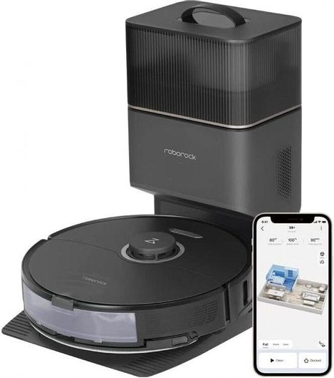 Roborock S8+ Σκούπα Ρομπότ για Σκούπισμα & Σφουγγάρισμα με Χαρτογράφηση και Wi-Fi Μαύρη