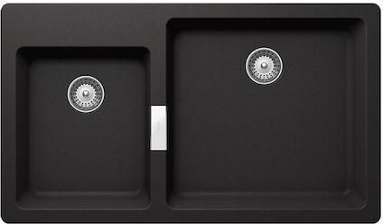 Νεροχύτης Schock Manhattan Ένθετος από Συνθετικό Γρανίτη 86x50cm Μαύρος