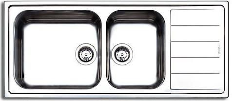 Νεροχύτης Apell Linear 8516 Ένθετος Inox Σατινέ 116x50cm Ασημί