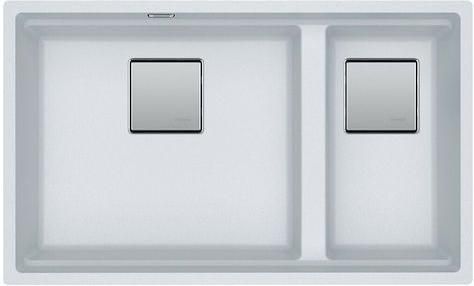 Νεροχύτης Franke Kubus 2 Kng 120 Υποκαθήμενος από Συνθετικό Γρανίτη 76x46cm Polar White