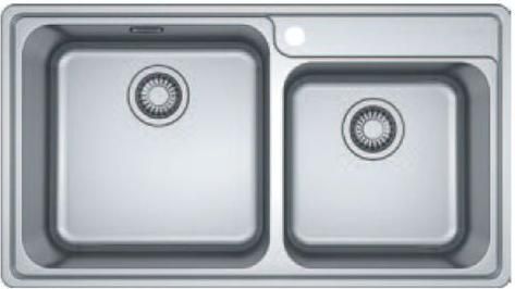 Νεροχύτης Franke Bell BCX 620-42-35 Ένθετος Inox Σατινέ 86x48cm Ασημί