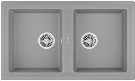 Νεροχύτης Teka Stone 90 C-TG 2C Ένθετος από Συνθετικό Γρανίτη 86x51cm Metallic Grey