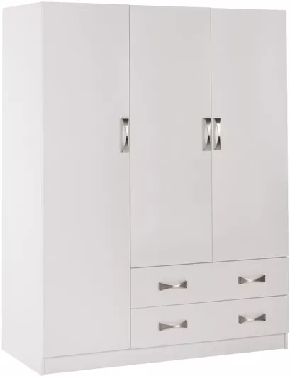 Ντουλάπα Ρούχων HomeMarkt Carly Τρίφυλλη Ξύλινη 150x55x180cm Λευκό