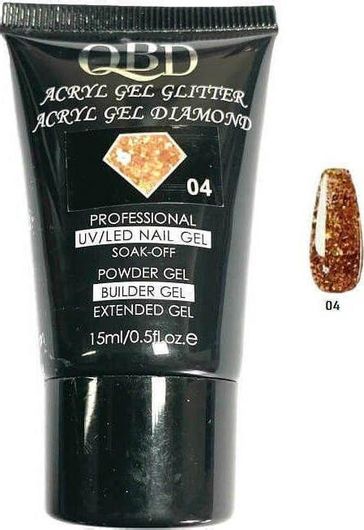 QBD Acrygel Νυχιών Glitter 04 Πολύχρωμο 15ml