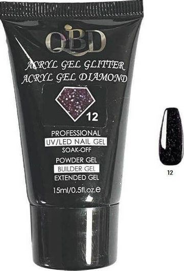 QBD Acrygel Νυχιών Glitter 12 Πολύχρωμο 15ml