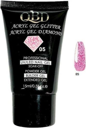 QBD Acrygel Νυχιών Glitter 05 Πολύχρωμο 15ml