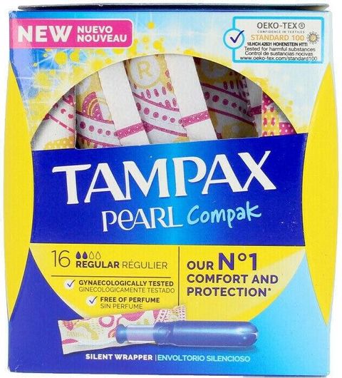 Ταμπόν Tampax Pearl Compak για Κανονική Ροή 16τμχ