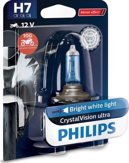 Λάμπα Αυτοκινήτου Philips CrystalVision Ultra Xenon Effect H7 Αλογόνου 3700K 12V 55W 1τμχ