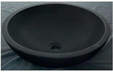 Νιπτήρας Μπάνιου Imso Ceramiche 1183 Επικαθήμενος   Στρογγυλός Πέτρινος 45x45x15cm Μαύρο