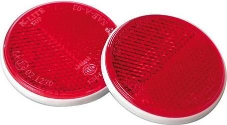 Ανακλαστήρες Φορτηγού Lampa Euro-Norm Στρογγυλοί Αυτοκόλλητοι 65mm 2τμχ Κόκκινο