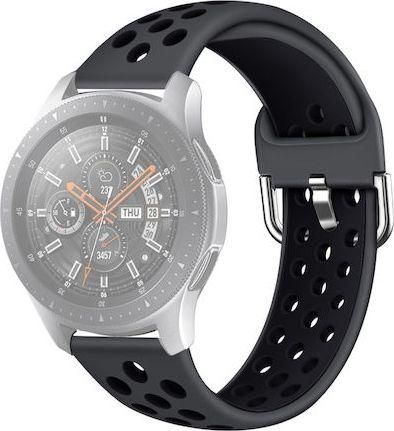 Breathable Silver Buckle Large Λουράκι Σιλικόνης Black/Grey Huawei Watch 3/Huawei Watch GT 2 Pro