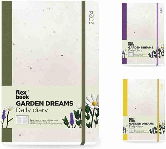 Ημερολόγιο The Writing Fields Garden Dreams 3100 Ημερήσιο 2024 Flexbook 14x20cm Τυχαία Επιλογή Χρώματος