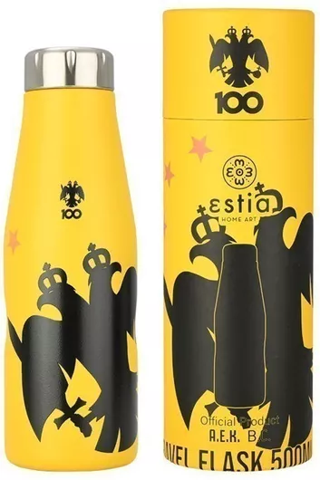 Θερμός Estia AEK B.C. (2024) Μπουκάλι Ανοξείδωτο 0.5lt Κίτρινο