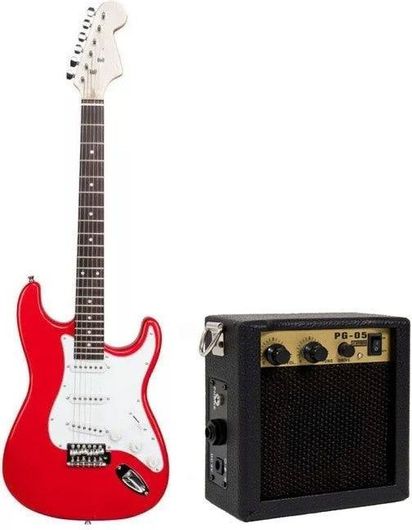 Ηλεκτρική Κιθάρα Hoppline με Ενισχυτή Κόκκινο