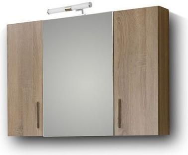 Καθρέπτης Μπάνιου Martin Siena 100 Ορθογώνιος Led με Ντουλάπι 95x65cm Καφέ