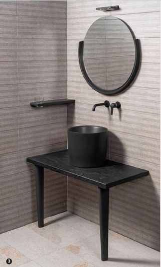 Πάγκος Μπάνιου Adamidis Anafi 16508 Δαπέδου από Laminate με Καθρέπτη & Νιπτήρα 80x50x60cm Ματ Μαύρο