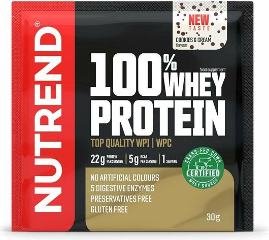 Nutrend 100% Whey Πρωτεΐνη Ορού Γάλακτος Χωρίς Γλουτένη με Γεύση Cookies & Cream 30gr