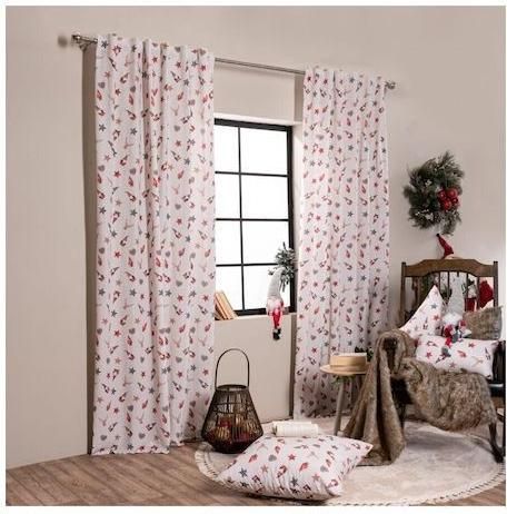 Κουρτίνα με Τρέσα Teoran Hilden 140x260cm Λευκό