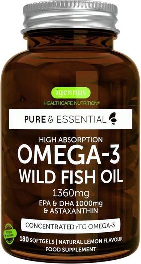 iGennus Omega 3 Wild Fish Oil Ιχθυέλαιο 1000mg 180 Μαλακές Κάψουλες