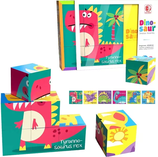 Τουβλάκια ToyMarkt Κύβοι Dinos Σετ 9τμχ για 3+ Ετών