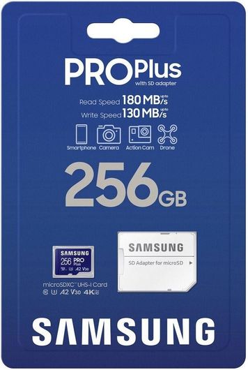 Samsung Pro Plus 2023microSDXC 256GB U3 V30 A2 UHS-I με αντάπτορα