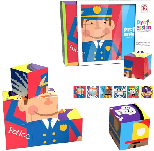 Τουβλάκια ToyMarkt Κύβοι Επαγγέλματα Σετ 9τμχ για 3+ Ετών