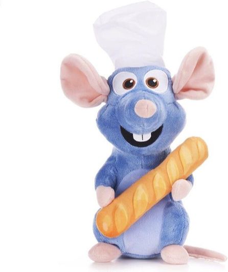 Λούτρινο Ρεμί με Μπαγκέτα Ποντίκι "Ο Ρατατούης" 26cm για 0+ Μηνών