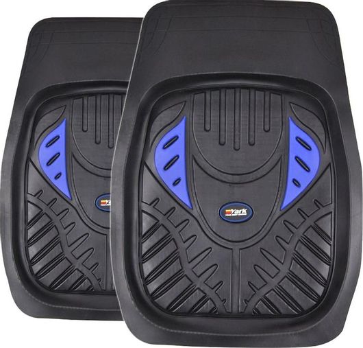 Πατάκια Σκαφάκια Αυτοκινήτου Yark Μπροστά Σετ 2τμχ Μαύρο / Μπλε