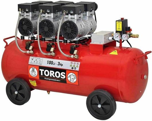 Κομπρεσέρ Αέρος Toros Oilfree με Ισχύ 3hp & Αεροφυλάκιο 100lt