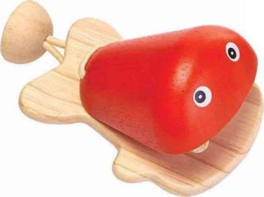 Καστανιέτα Plan Toys Ξύλινη Ψάρι Κόκκινο
