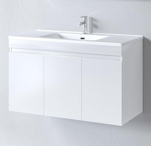 Πάγκος Μπάνιου Martin Omega 120 με Νιπτήρα Μελαμίνη Μ120xΒ46xΥ60cm Λευκό
