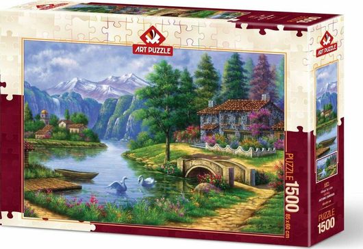 Puzzle Retro Puzzle Lake Village 2D 1500 Κομμάτια
