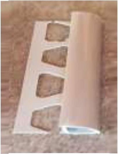 Αρμοκάλυπτρο / Προφίλ Πλακιδίων με Ημιστρόγγυλη Εξωτερική Γωνία Pvc 8mmx1m Γκρι