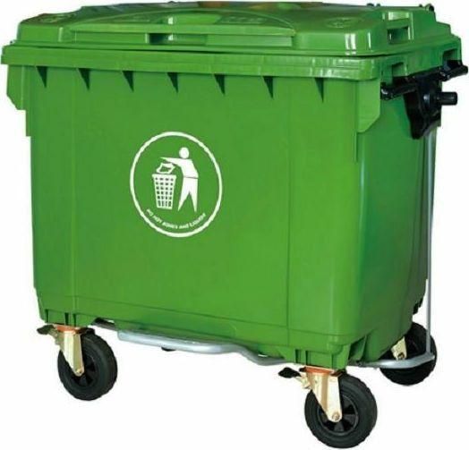 Επαγγελματικός Κάδος Απορριμμάτων Ram Πλαστικός Τροχήλατος με Πεντάλ 1100lt Πράσινο