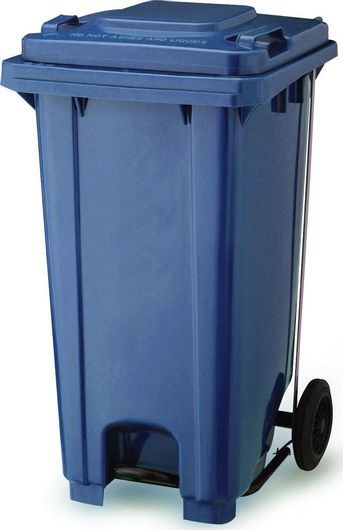 Επαγγελματικός Κάδος Απορριμμάτων Viosarp Πλαστικός Τροχήλατος με Πεντάλ 240lt Μπλε