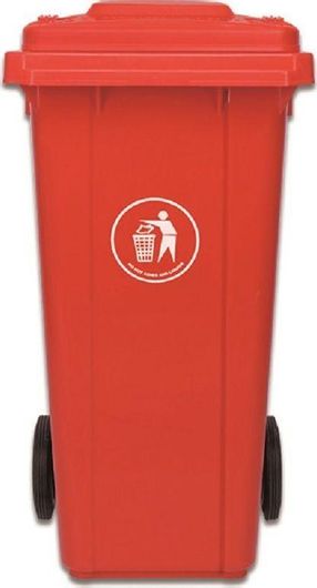 Επαγγελματικός Κάδος Απορριμμάτων Delta Cleaning Πλαστικός Τροχήλατος 120lt Κόκκινο