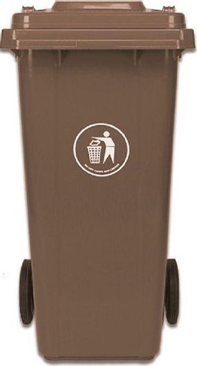 Επαγγελματικός Κάδος Απορριμμάτων Delta Cleaning Πλαστικός Τροχήλατος 120lt Καφέ