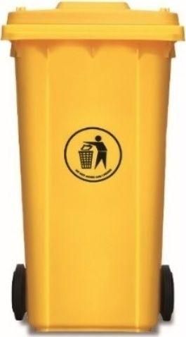 Επαγγελματικός Κάδος Απορριμμάτων Delta Cleaning 24-44-105 Πλαστικός Τροχήλατος 120lt Κίτρινο
