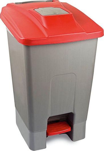 Επαγγελματικός Κάδος Απορριμμάτων Planet Πλαστικός με Πεντάλ 100lt Γκρι