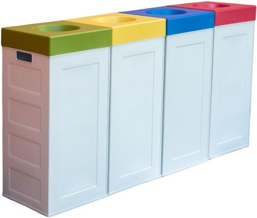 Επαγγελματικός Κάδος Ανακύκλωσης Viomes Cubo Recycling Πλαστικός 70lt Σετ 4τμχ Πολύχρωμο