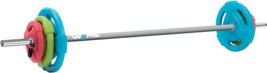 Μπάρα Live Pro Studio Body-Pump Φ25mm Σετ με Βάρη 20kg Μήκους 130cm με Κολάρα Μανταλάκια