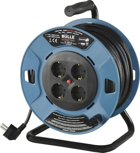 Μπαλαντέζα Bulle Καρούλι 4 Θέσεων με Καλώδιο 50m Διατομής 3x1.5mm² Μαύρο